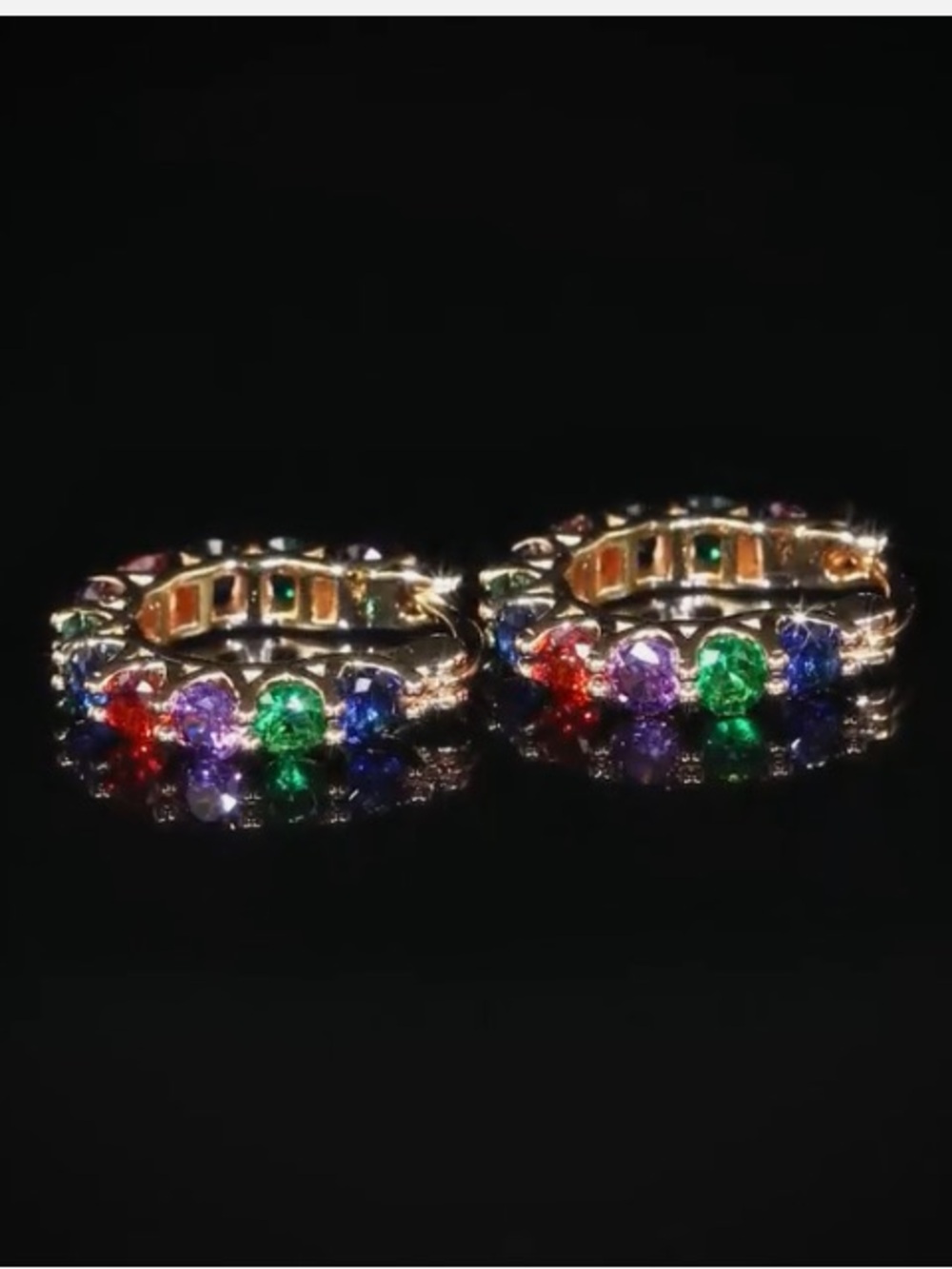 NWT multi-color small gold-tone hoop earrings